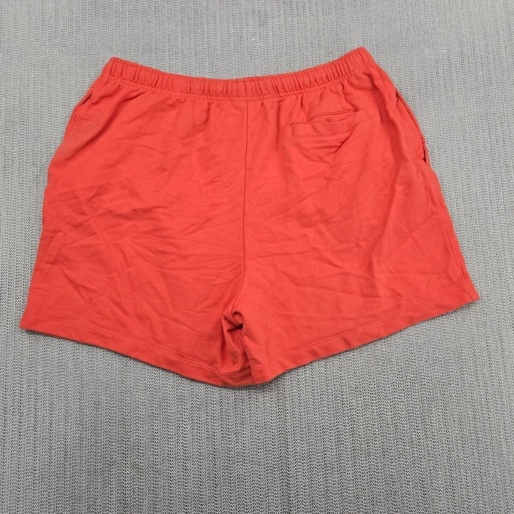 The North Face Shorts Men Large Orange Cotton Simple Logo Fleece Casual Athletic